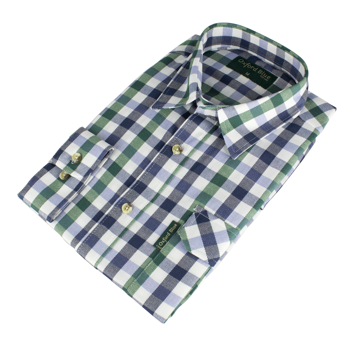 SH40 - Men's County Check Shirt - GREEN – Oxford Blue