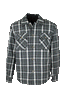 MJ001 - Men's Check Padded Overshirt - GREY (Black/White) - Oxford Blue