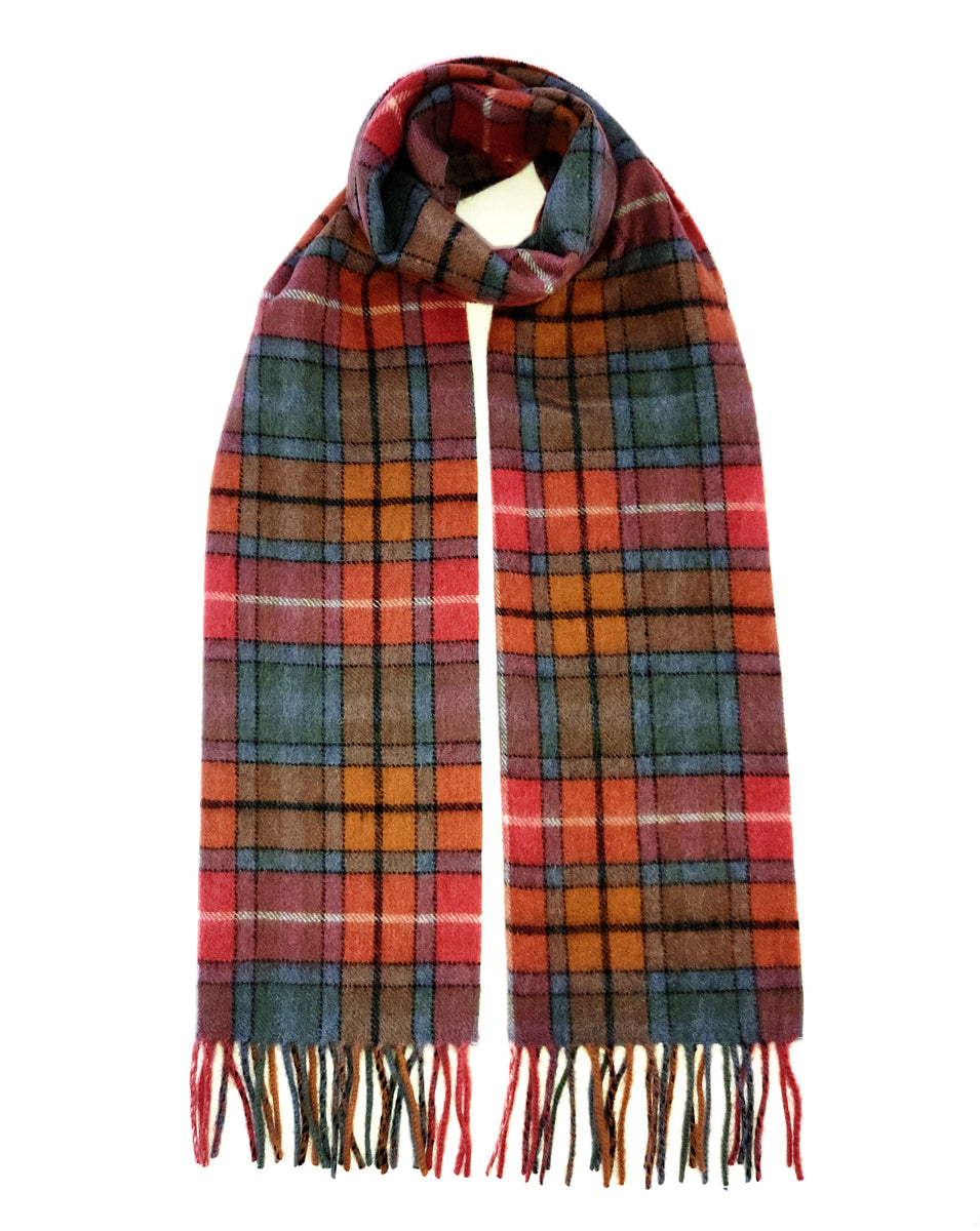 Country Check Scarf - Beige/Khaki Check | Oxford Blue